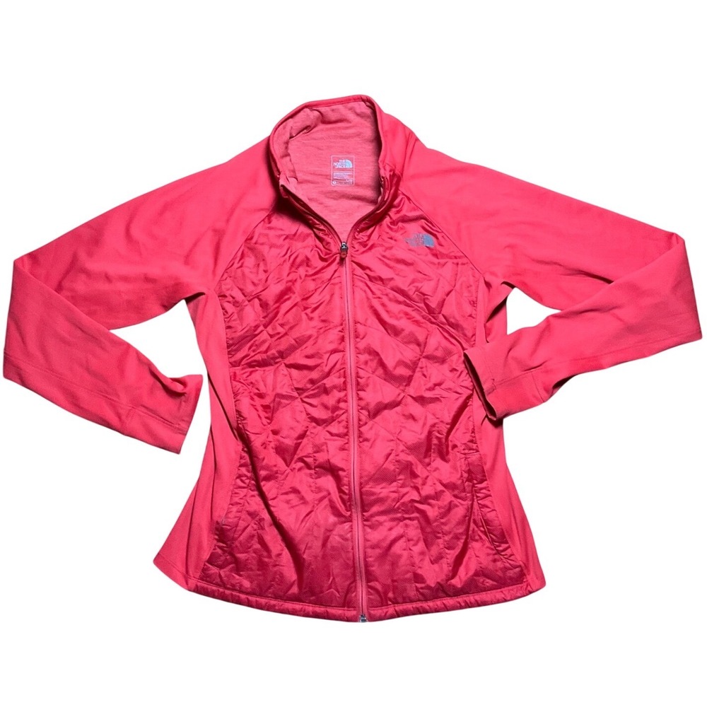 The North Face Womens FlashDry Hybrid Quilted Full Zip Jacket Red Large L